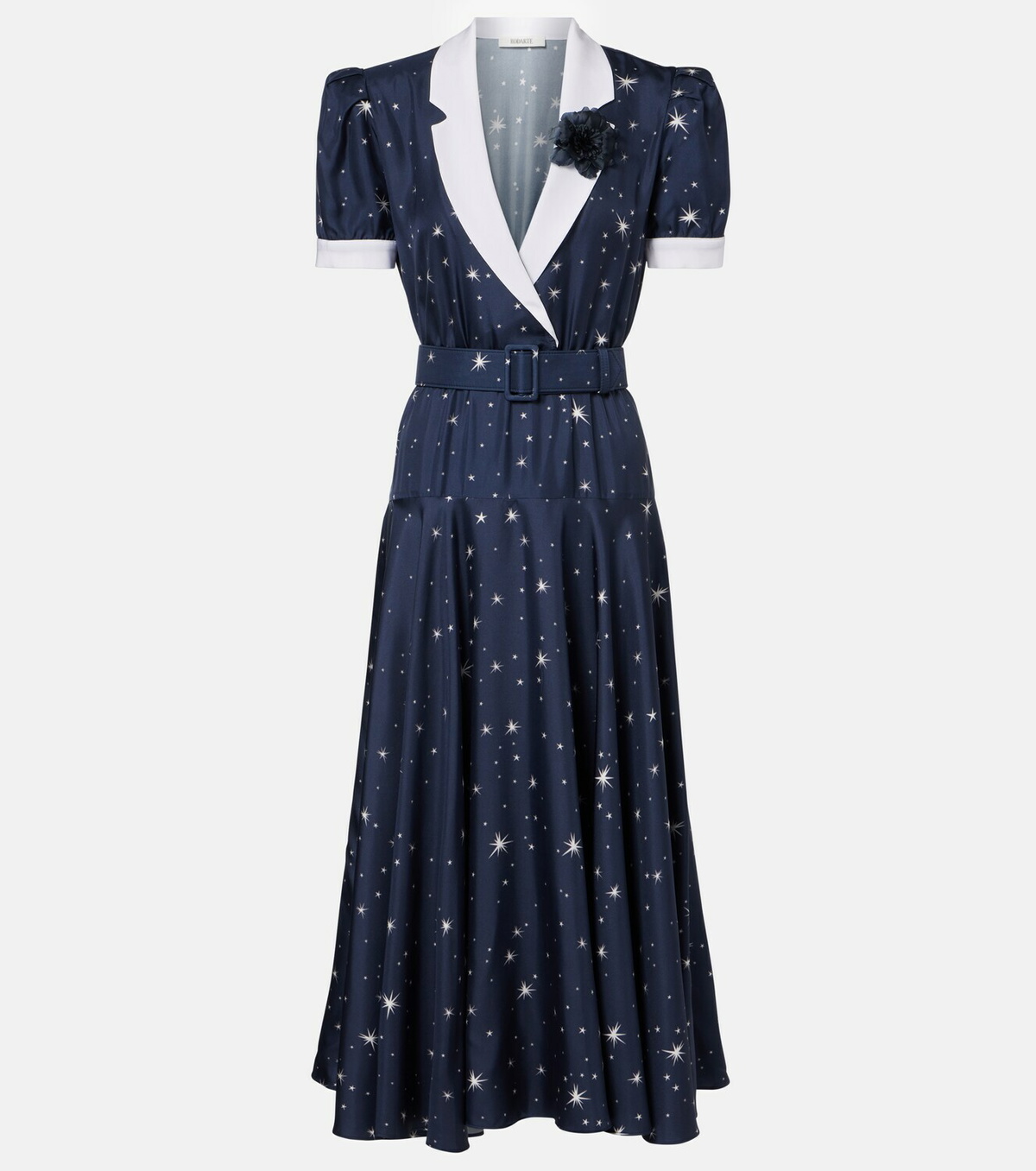 Rodarte Printed silk twill midi dress