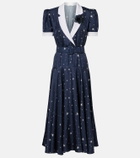 Rodarte Printed silk twill midi dress
