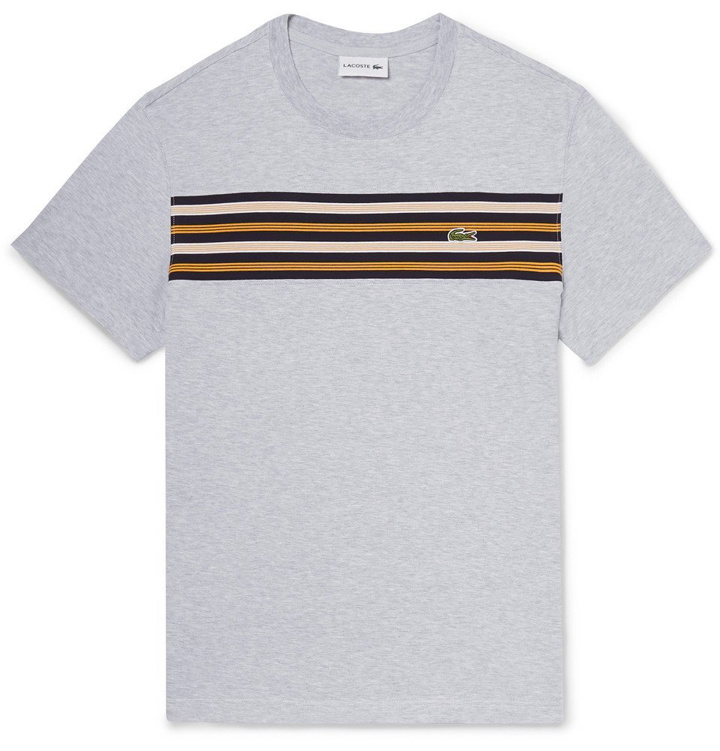 Photo: Lacoste - Striped Pima Cotton-Jersey T-Shirt - Gray