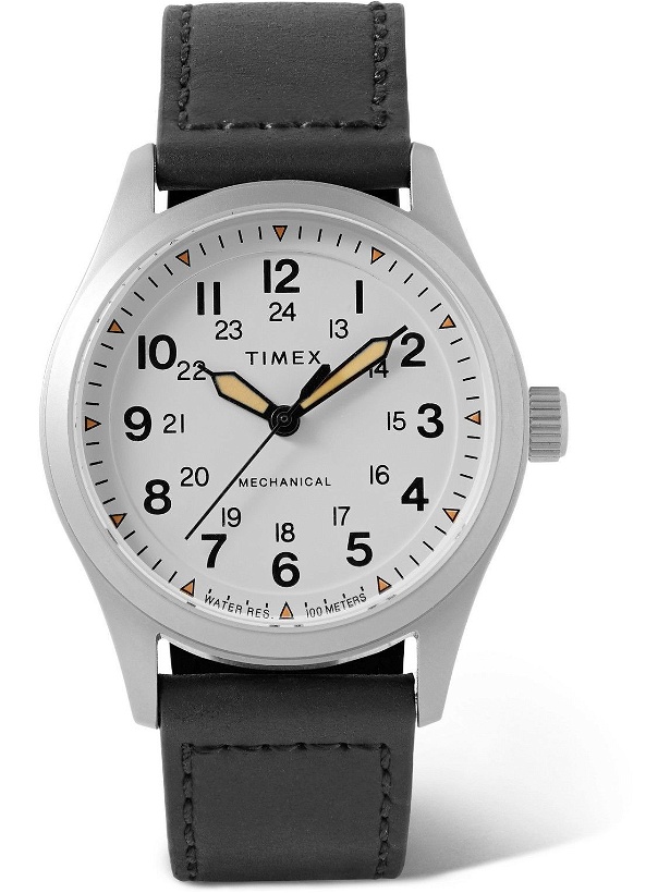 Photo: Timex - Expedition North 38mm Hand-Wound Stainless Steel and Leather Watch