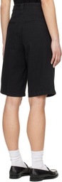 Nothing Written Black Relaxed Cotton Bermuda Shorts