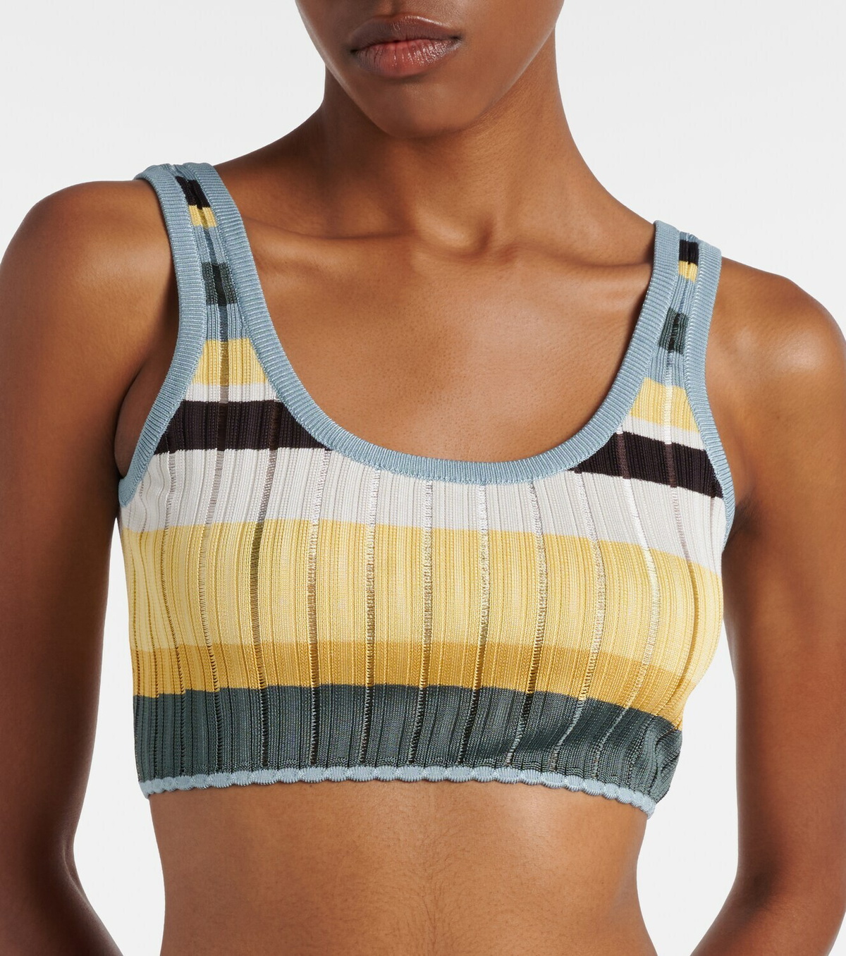 Alaïa Striped cropped tank top
