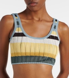 Alaïa Striped cropped tank top