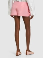VALENTINO - Silk Mini Skirt W/ Rose Appliqués