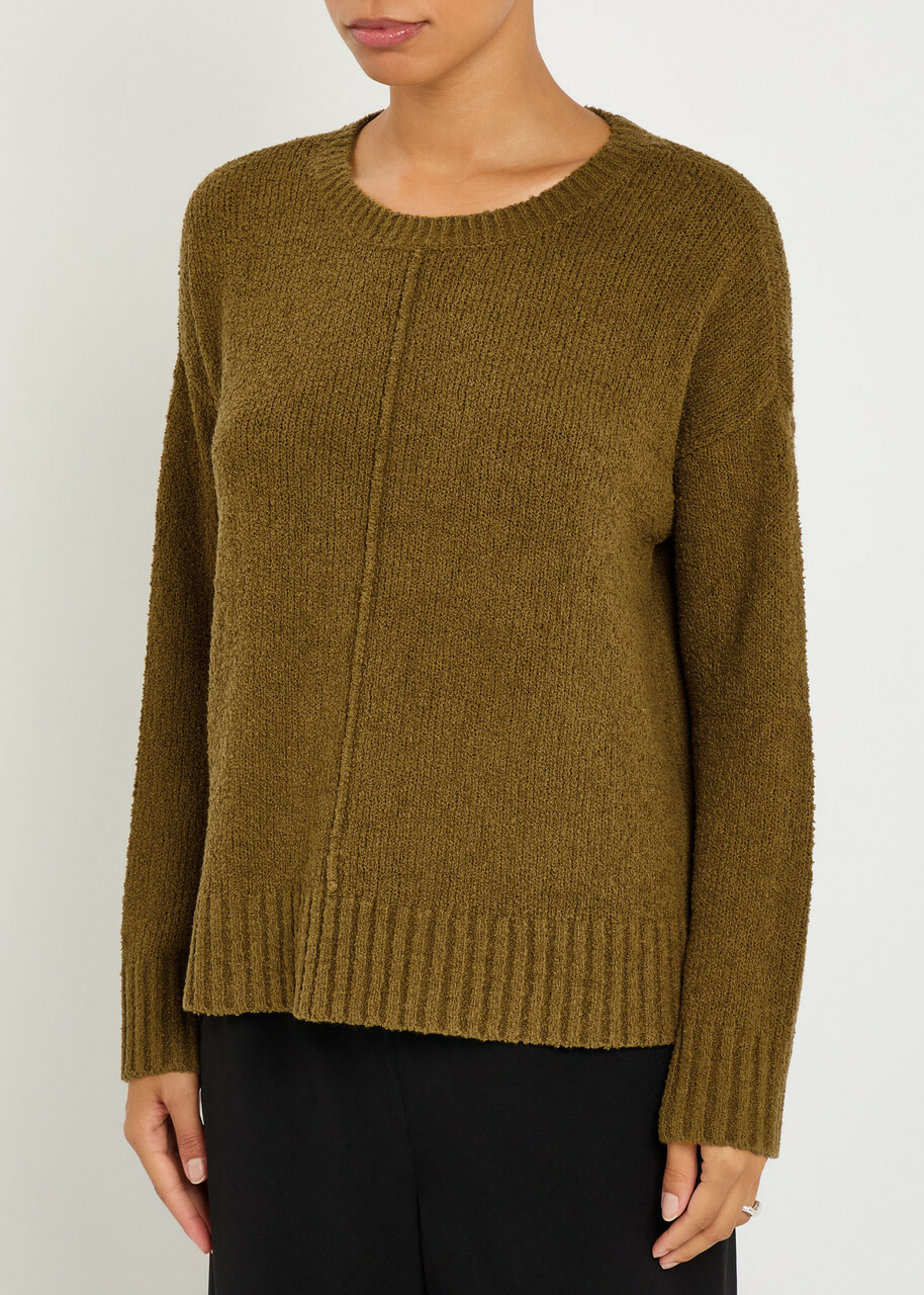 Eileen Fisher Pintuck Bouclé Jumper Green