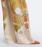 La DoubleJ Floral silk twill palazzo pants