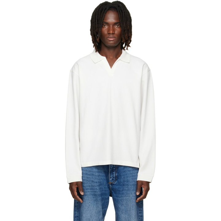 Photo: Studio Nicholson Off-White Sudds Long Sleeve Jersey Polo