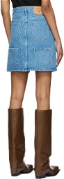 Lourdes Blue Cotton Miniskirt