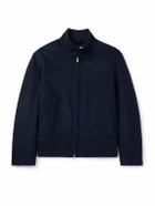 Lardini - Brushed Wool and Cashmere-Blend Bomber Jacket - Blue