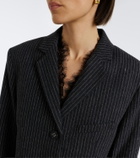 Ganni Pinstripe flannel blazer