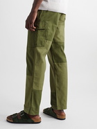 FRAME - Straight-Leg Patchwork Cotton Cargo Trousers - Green