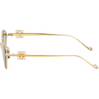 LOEWE Gold Anagram Hexagonal Sunglasses