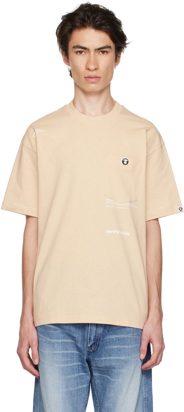 Photo: AAPE by A Bathing Ape Beige Patch Pocket T-Shirt