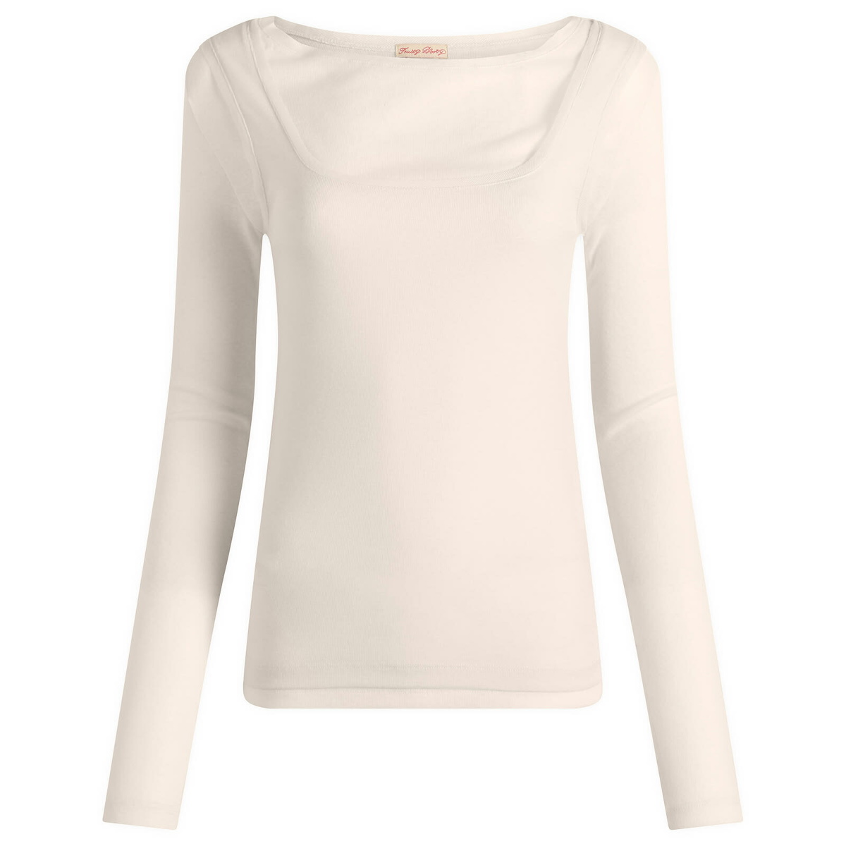 Fruity Booty Women's Double Layer Long Sleeve Top in Cream