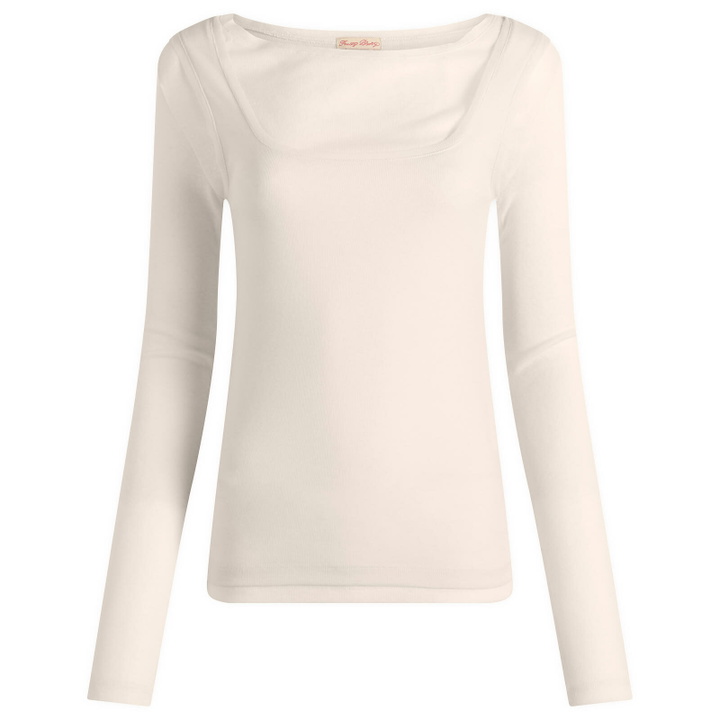 Photo: Fruity Booty Women's Double Layer Long Sleeve Top in Cream