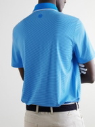 G/FORE - Feeder Striped Tech-Piqué Golf Polo Shirt - Blue