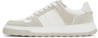 AMI Paris White & Gray Leather Low Top Walk Sneakers
