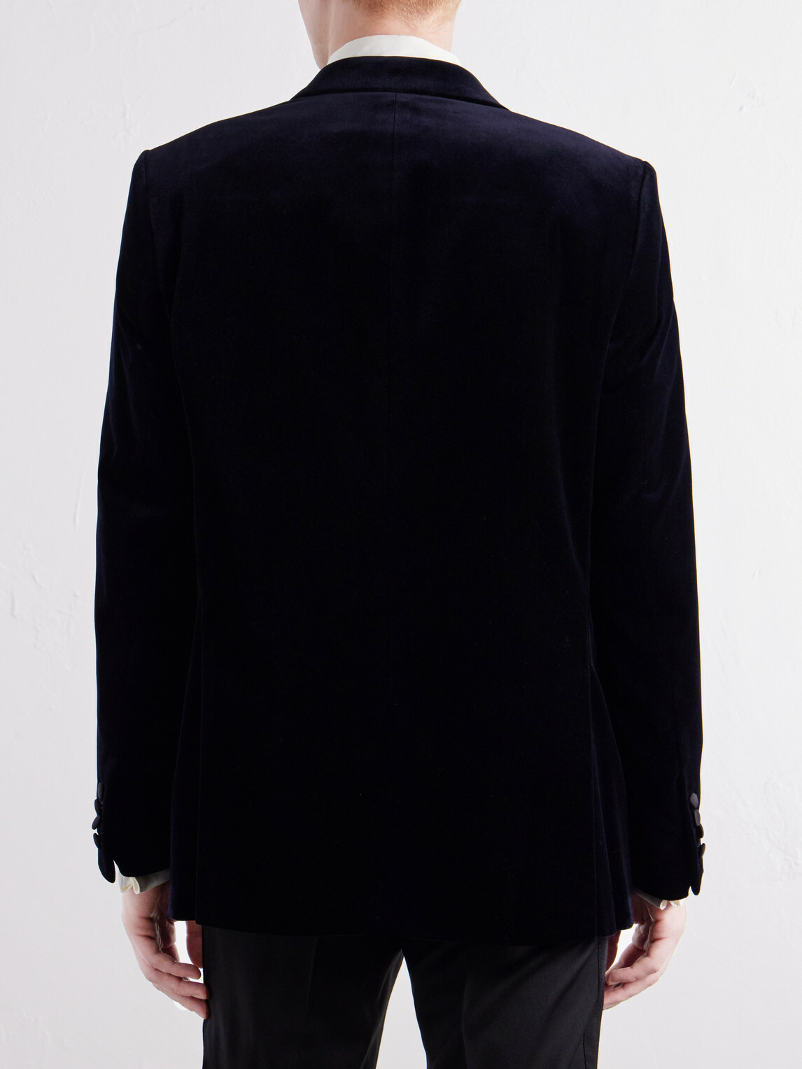 Favourbrook - Grosgrain-Trimmed Cotton-Velvet Tuxedo Jacket - Blue