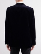 Favourbrook - Grosgrain-Trimmed Cotton-Velvet Tuxedo Jacket - Blue