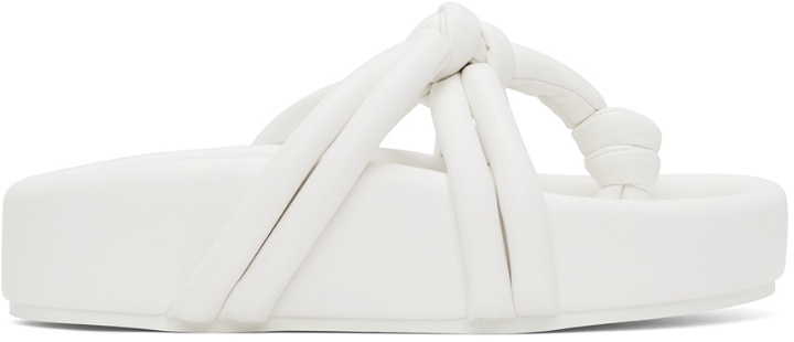 Photo: MM6 Maison Margiela White Mignon Platform Sandals