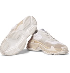 Balenciaga - Triple S Shell and Suede Sneakers - Men - Neutral