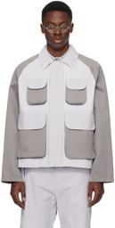 Thom Browne Gray & White Funmix Jacket