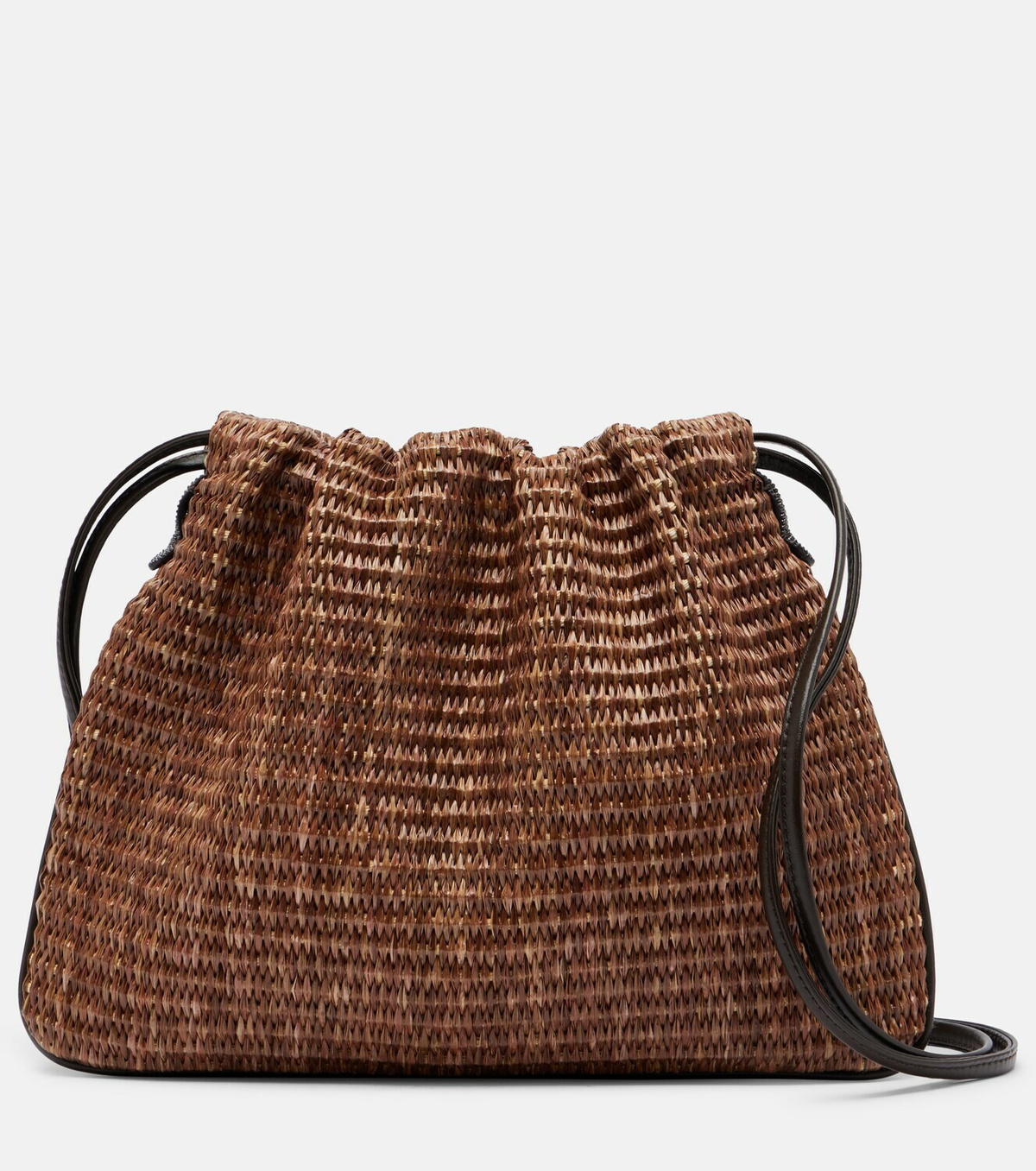 Brunello Cucinelli Mellow Small raffia-effect crossbody bag