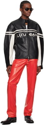 LU'U DAN Red Straight Leg Leather Pants