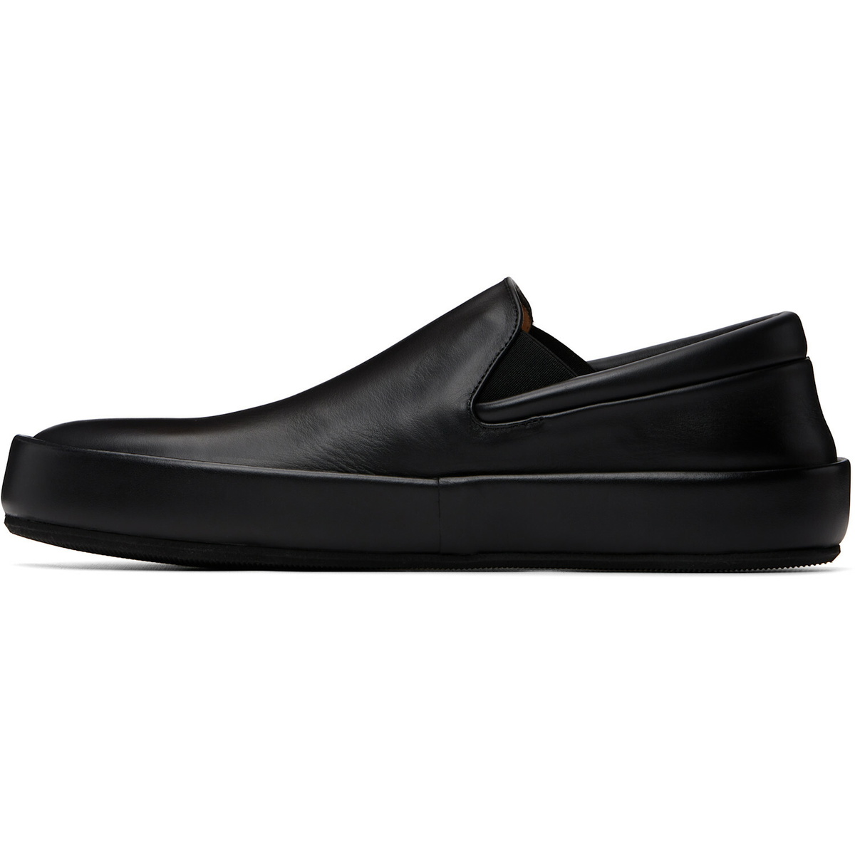 Marsèll Black Cassapelle Leather Slip On Sneakers