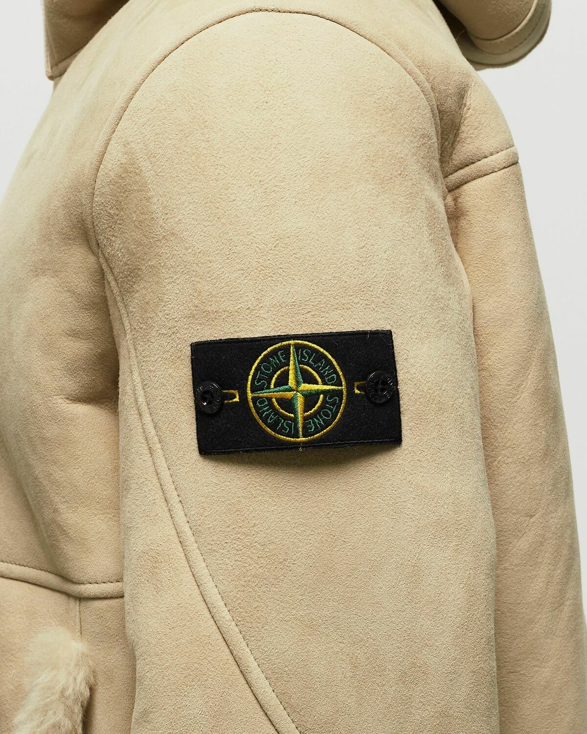 Stone Island Real Leather Blouson Suede Sheepskin White Coats 