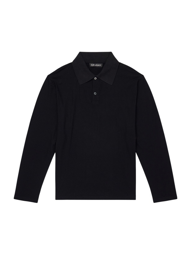 Photo: Our Legacy - Cotton-Jersey Polo Shirt - Black