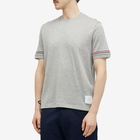 Thom Browne Men's Rib Cuff Trim T-Shirt in Medium Grey