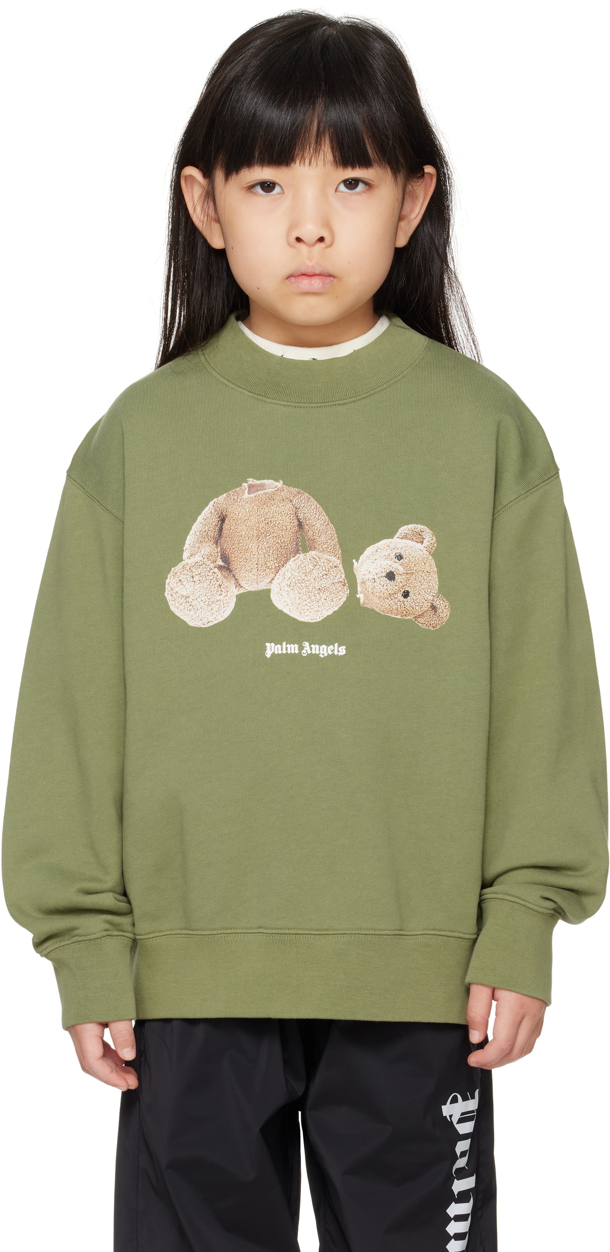 Palm Angels Kids Khaki Bear Sweatshirt