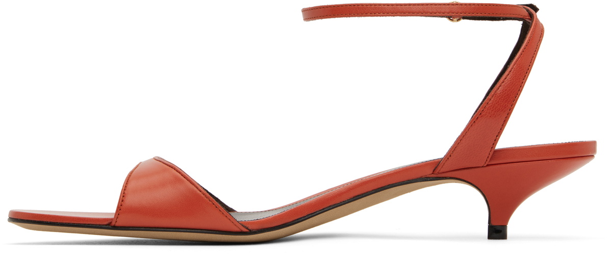 サンダル・ミュール THE ROW 'Vika' sandals Orange The Row Orange Vika Ankle Strap Kitten Heeled Sandals The Row