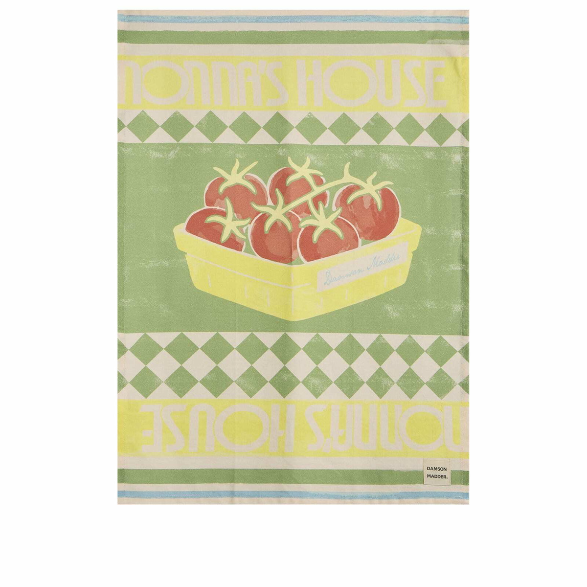Damson Madder Women's Nonna House - Set Of Two Tea Towels in Yellow/Green 
