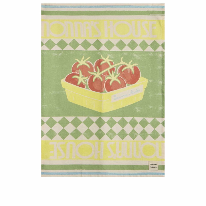 Photo: Damson Madder Women's Nonna House - Set Of Two Tea Towels in Yellow/Green 