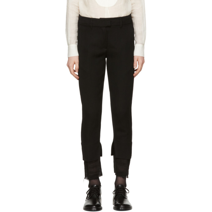 Ann Demeulemeester Black Layered Hem Trousers Ann Demeulemeester Ann Demeulemeester Black Layered Hem Trousers Ann Demeulemeester