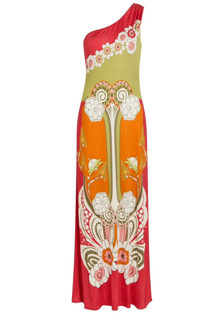LA Double J Clingy Roy Printed Stretch-jersey Maxi Dress Multicoloured