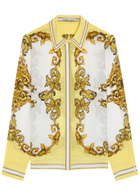 Alice + Olivia Willa Printed Silk-chiffon Shirt Yellow
