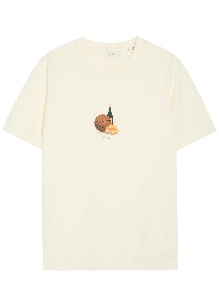 Les Deux Lemons Printed Cotton T-shirt White