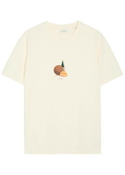 Les Deux Lemons Printed Cotton T-shirt White