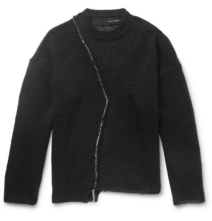 Photo: Isabel Benenato - Asymmetric Knitted Sweater - Black