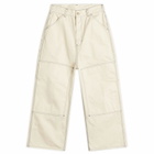 Beams Boy Women's Double Knee Painter Jeans in Ivory
