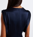 Erdem Draped embellished satin cady gown