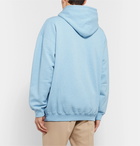 Balenciaga - Oversized Logo-Print Loopback Cotton-Jersey Hoodie - Blue