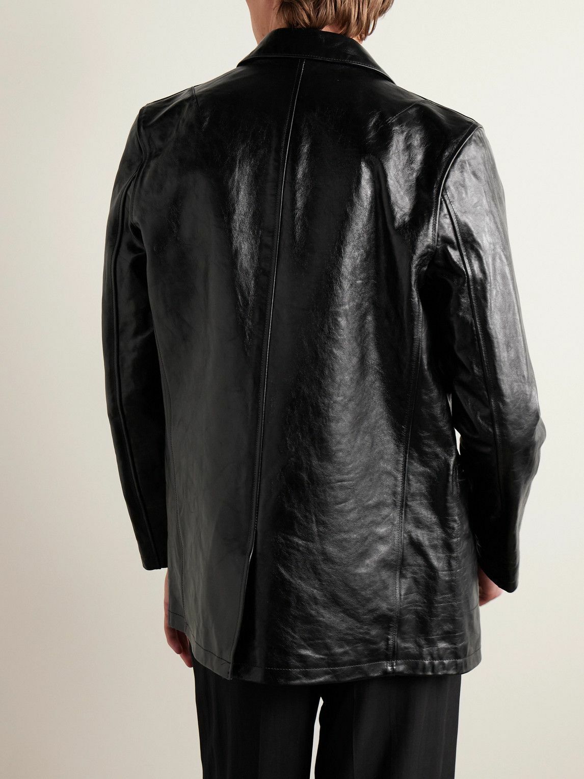 Our Legacy - Opening Slim-Fit Crinkled-Leather Blazer