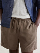 NN07 - Ryder 5971 Straight-Leg TENCEL™-Blend Drawstring Shorts - Brown