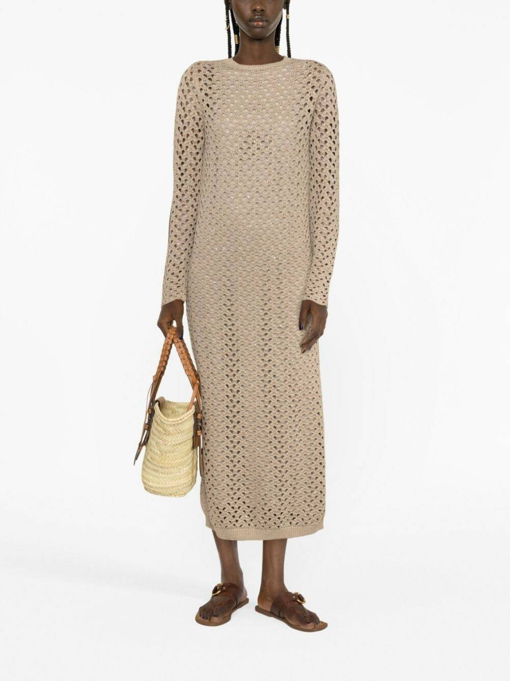 Brunello Cucinelli Beige Linen Casual Dress