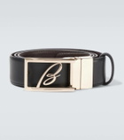 Brioni Logo leather belt