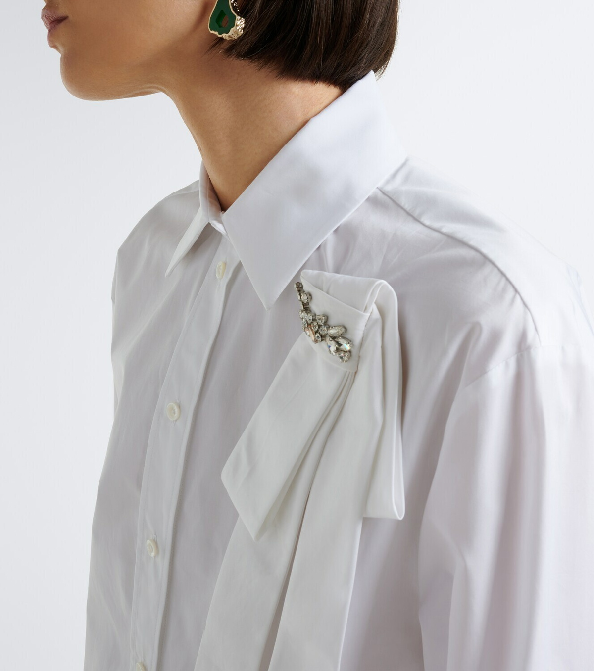Erdem Embellished cotton poplin shirt